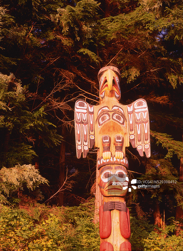 图腾湾州立历史公园的雷神柱图片素材