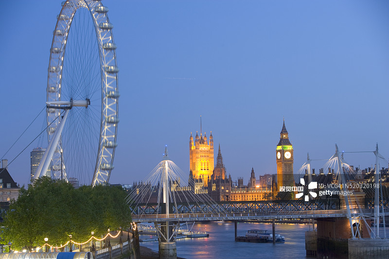 伦敦眼和国会大厦图片素材