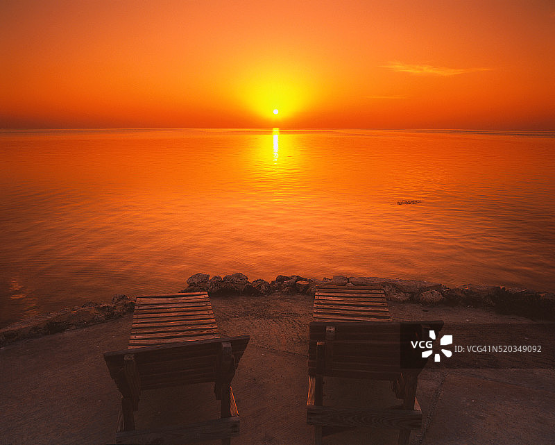 佛罗里达湾的日落图片素材