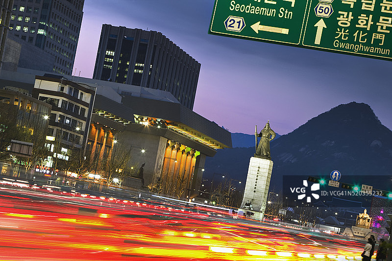 世宗路傍晚高峰时段图片素材