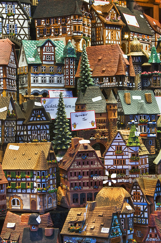 圣诞市场上的微型小镇图片素材