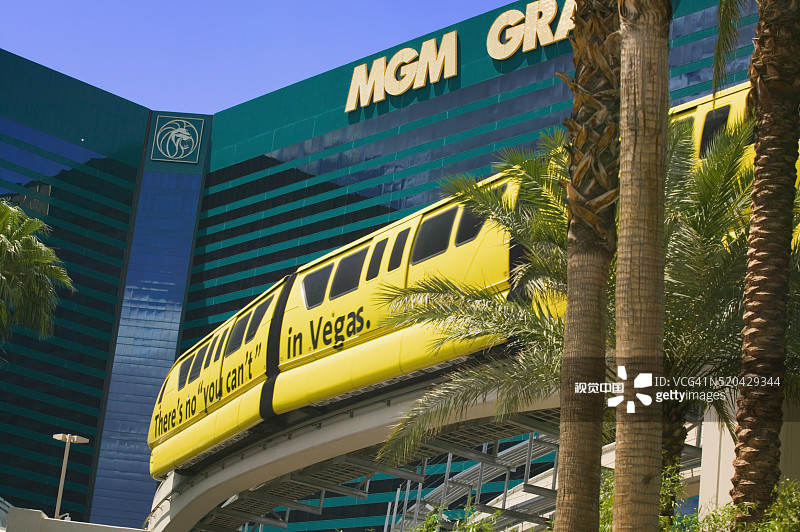 米高梅大酒店的单轨列车图片素材