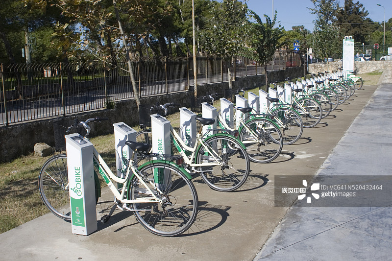 西西里岛的自行车租赁图片素材