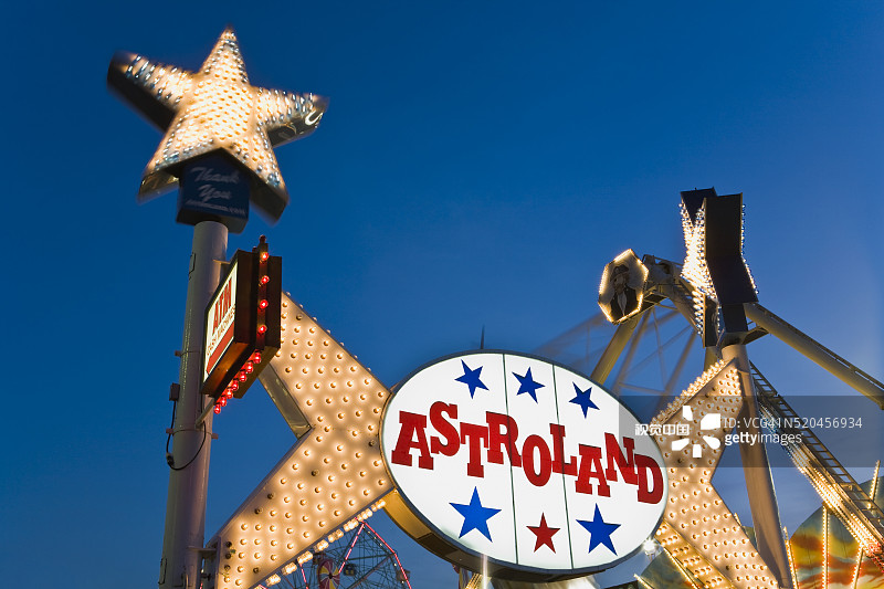 科尼岛的阿斯特罗兰标志图片素材