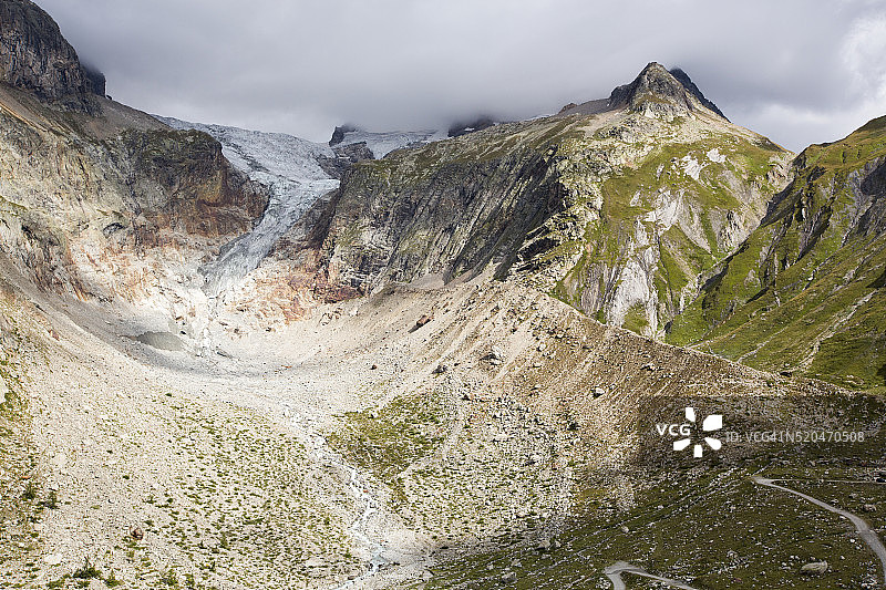 意大利勃朗峰的冰川消退图片素材