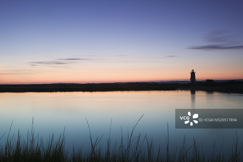 埃德加敦港灯塔的黎明图片素材