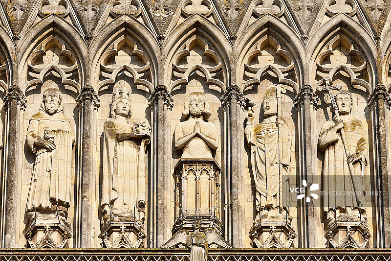 兰斯圣母大教堂的国王画廊图片素材