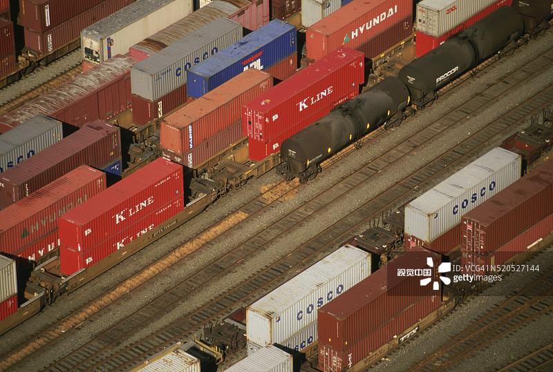 温哥华港口的货运列车图片素材