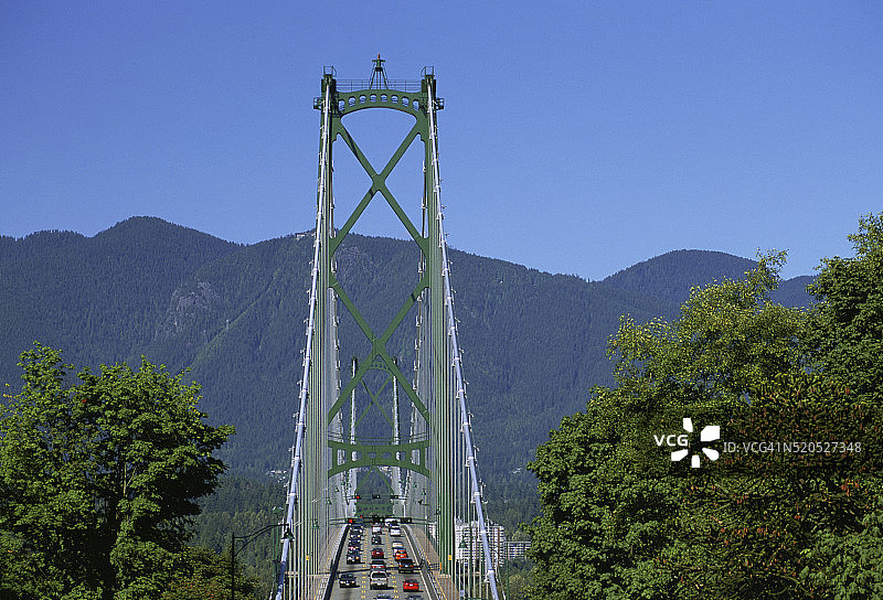 狮门大桥和北岸山脉图片素材