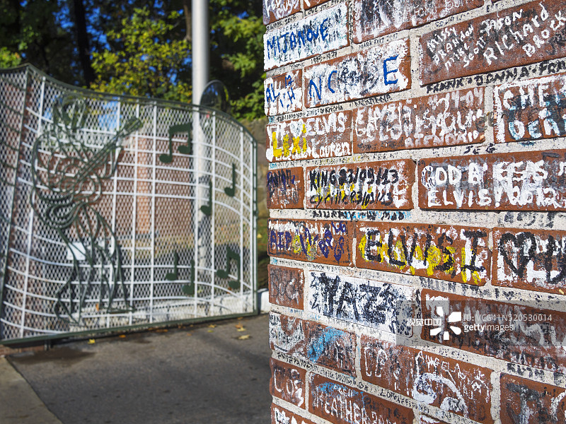 雅园涂鸦墙，田纳西州孟菲斯图片素材
