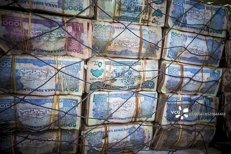 索马里的黑市货币兑换图片素材