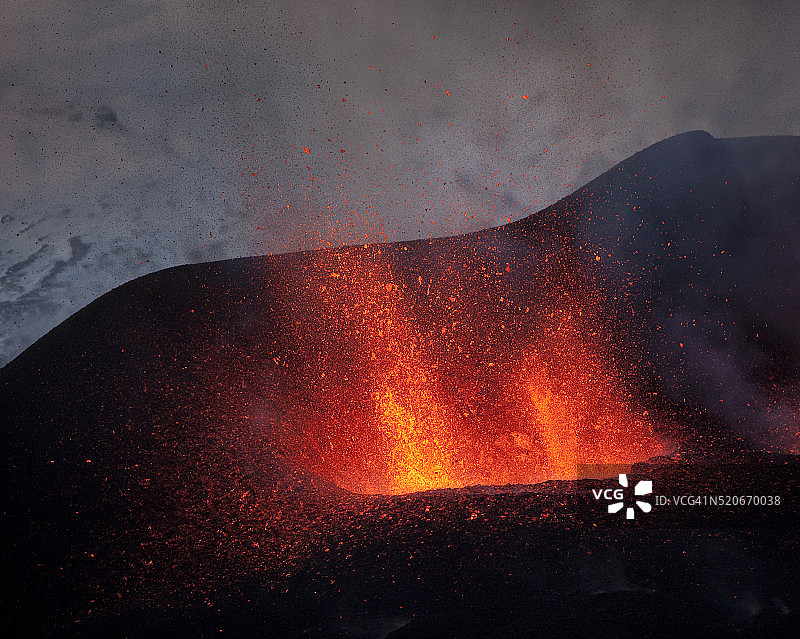 埃亚菲亚德拉冰盖火山喷发图片素材