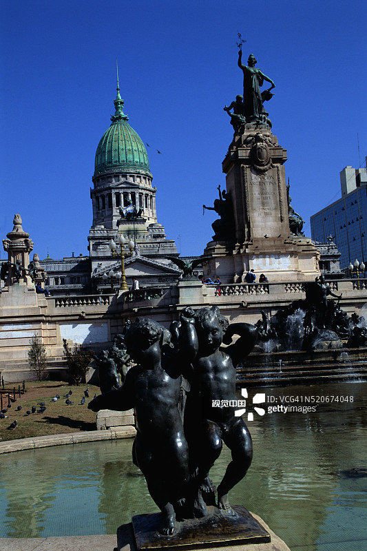 阿根廷国会大厦的雕像图片素材