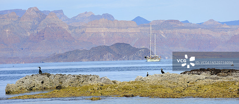 墨西哥下加利福尼亚州绿色水湾周边环境图片素材
