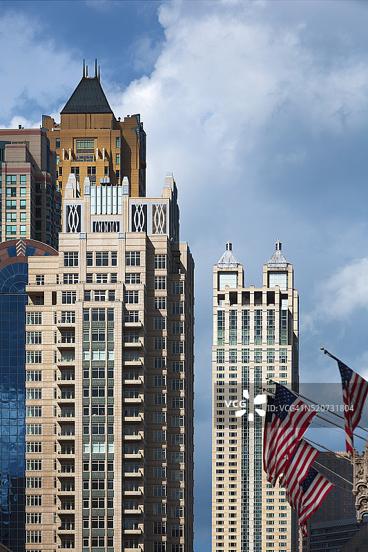 芝加哥华丽一英里沿线的摩天大楼图片素材