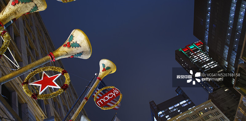 芝加哥梅西百货的圣诞装饰图片素材