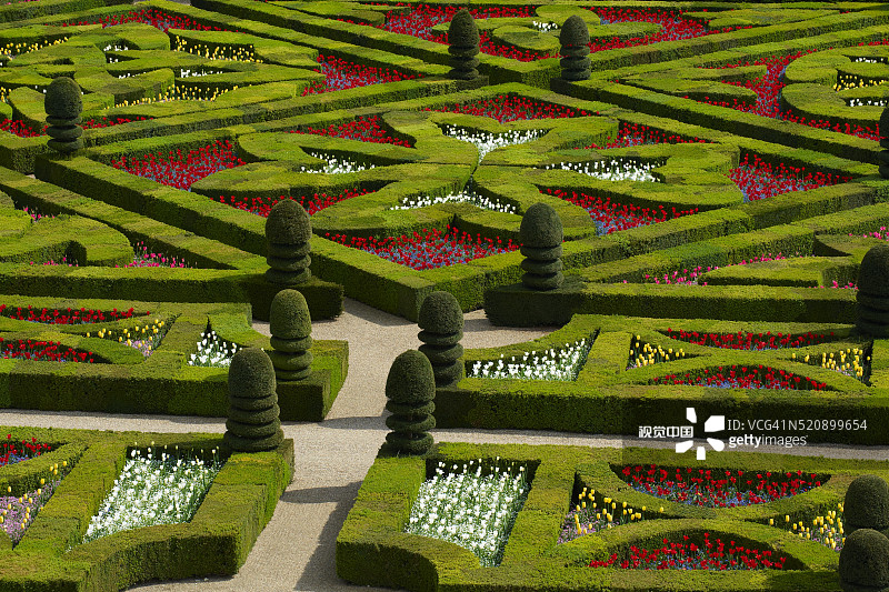 法国卢瓦尔河河谷维朗德里花园和城堡图片素材