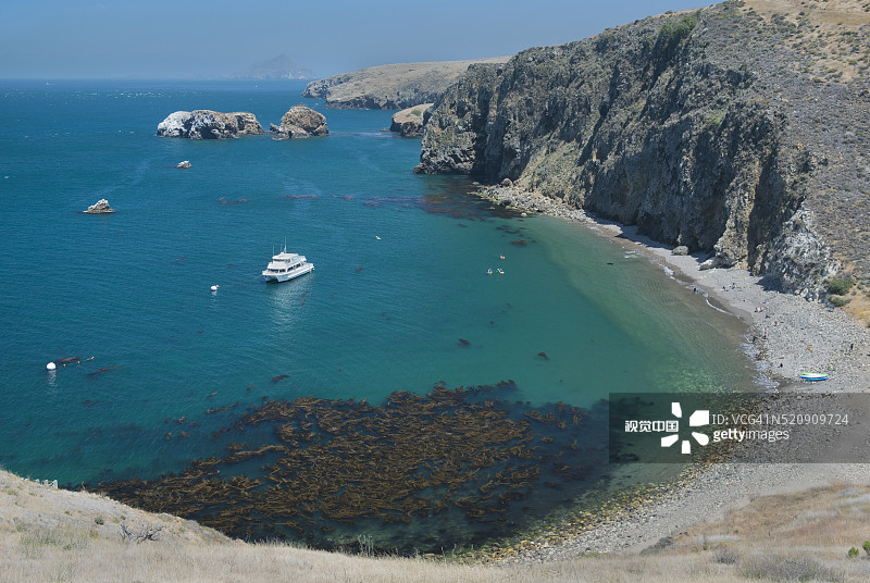 圣克鲁斯岛蝎子港，海峡群岛国家公园图片素材