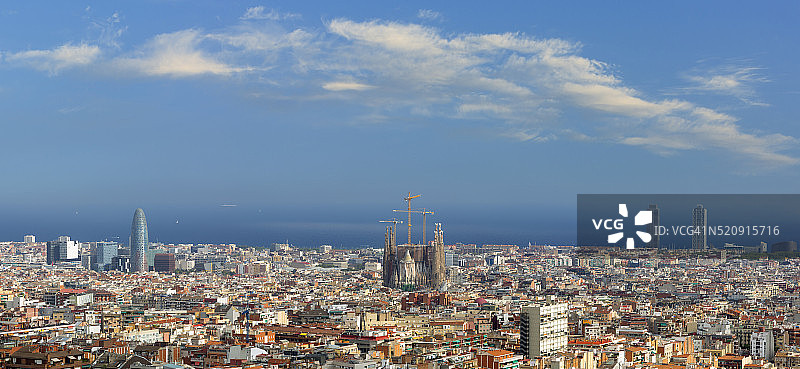 从古埃尔公园俯瞰巴塞罗那图片素材