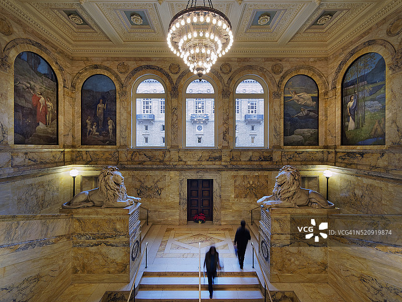 波士顿公共图书馆内部图片素材