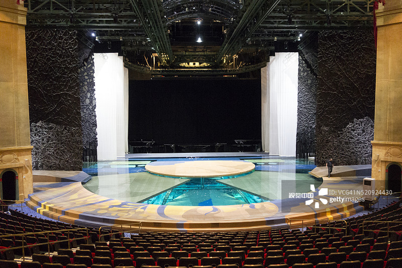 美国内华达州拉斯维加斯太阳马戏团“O”剧院舞台图片素材