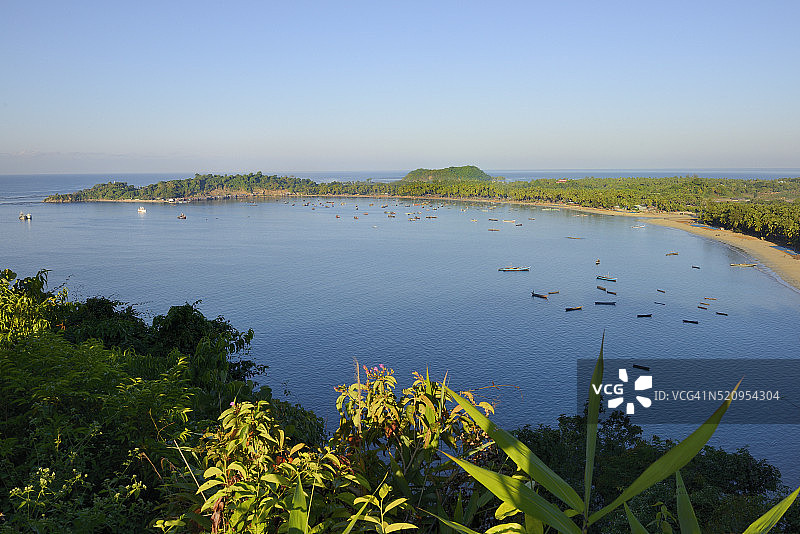 缅甸若开邦丹兑（维桑）周边，隆塔湾鸟瞰图片素材