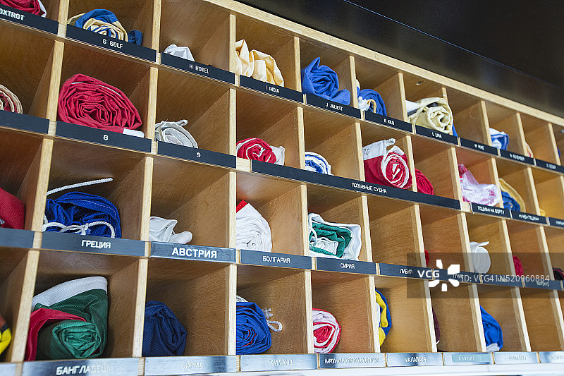 俄罗斯研究船上的旗语旗帜图片素材