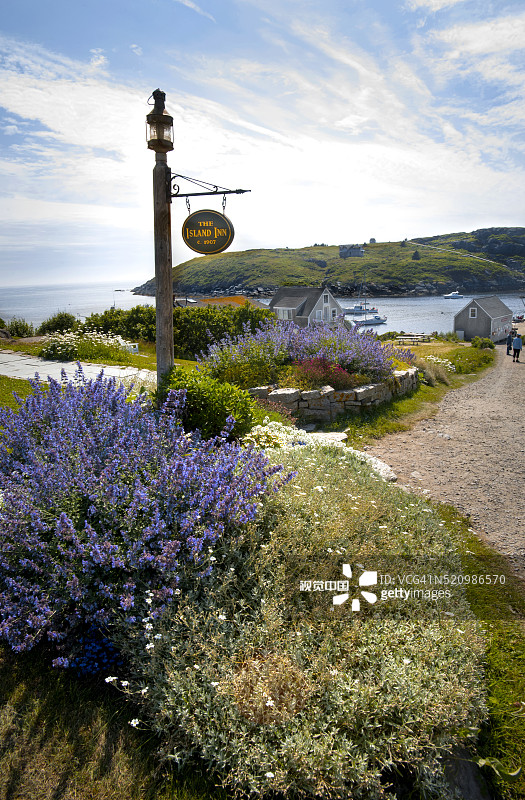 缅因州莫尼根岛，从岛屿酒店看到的景色图片素材