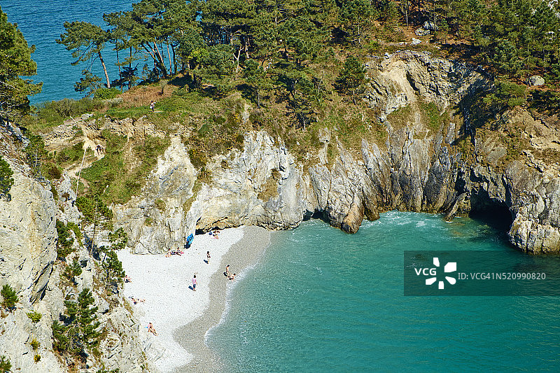 布列塔尼克罗宗山羊角圣埃尔诺海滩图片素材