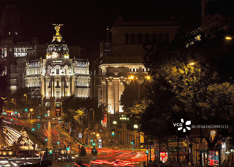 马德里格兰大道和都市大厦图片素材