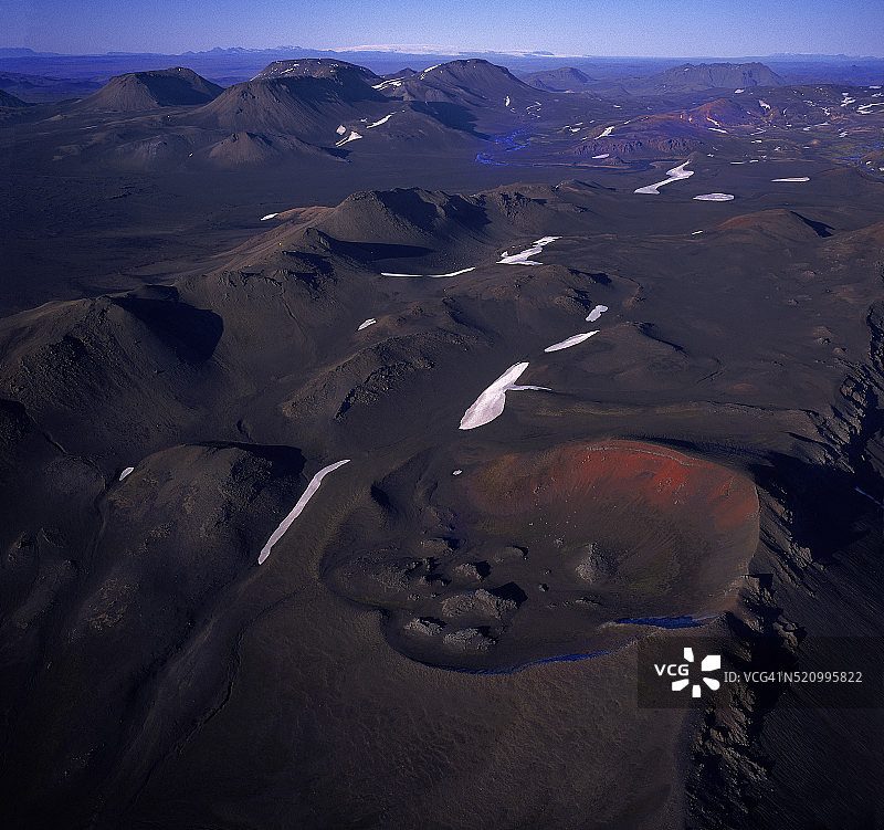冰岛中部高地Raudfossafjoll的火山图片素材