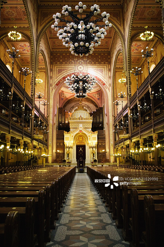 布达佩斯犹太会堂内部图片素材