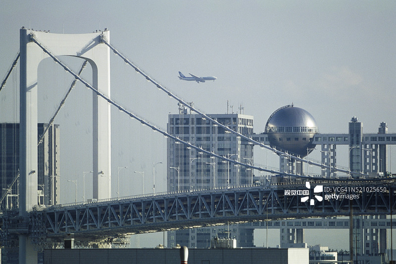 彩虹桥和富士电视台图片素材