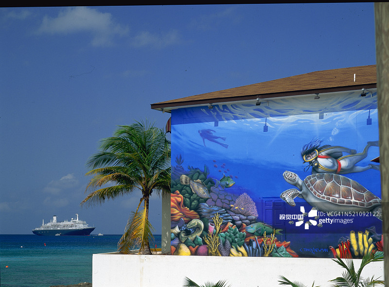 海边海底壁画图片素材