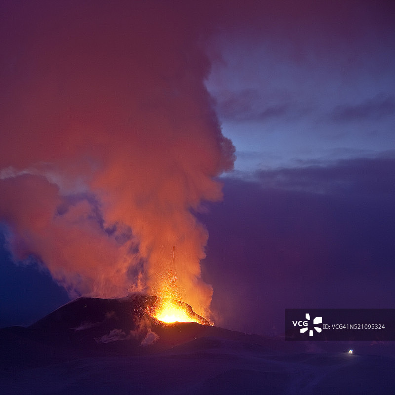 埃亚菲亚德拉冰盖冰川喷发图片素材