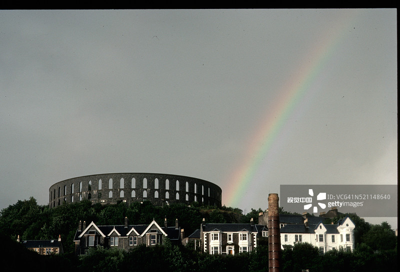 彩虹与建筑图片素材