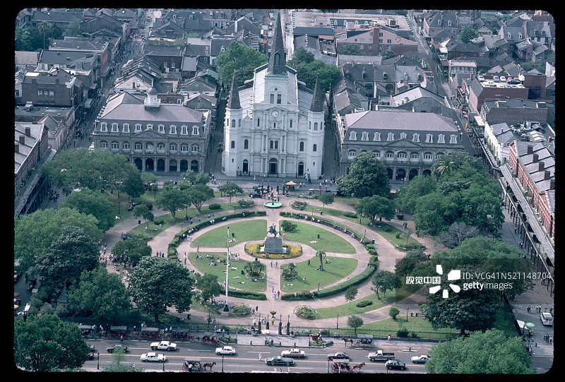 新奥尔良杰克逊广场航拍景观图片素材