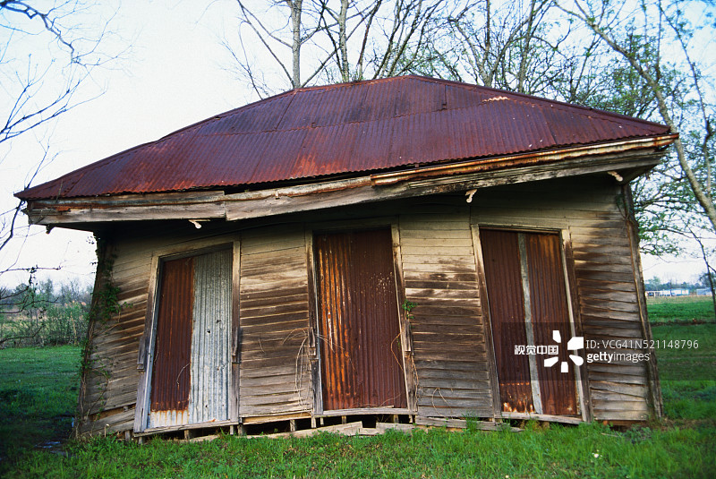 劳拉种植园的奴隶小屋图片素材