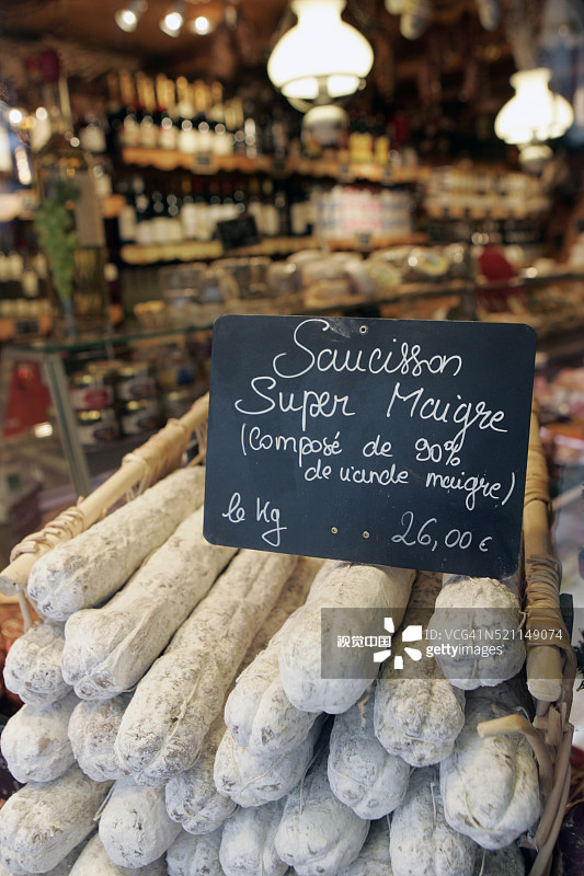 法国市场的干香肠图片素材