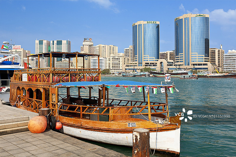 迪拜，迪拜湾，德拉图片素材