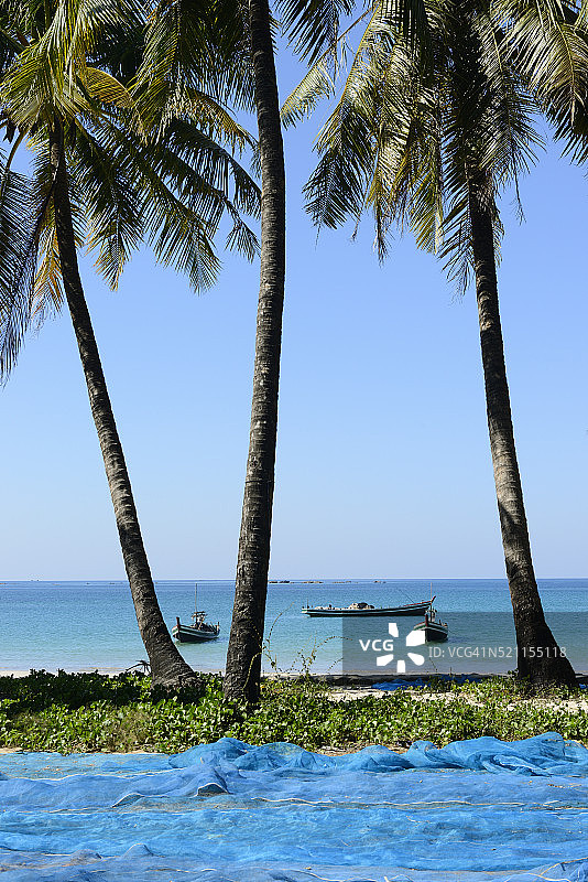 缅甸若开邦维桑海滩图片素材