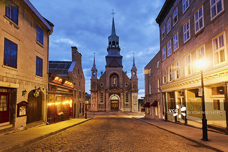 蒙特利尔老城的圣母 de Bonsecours 教堂图片素材