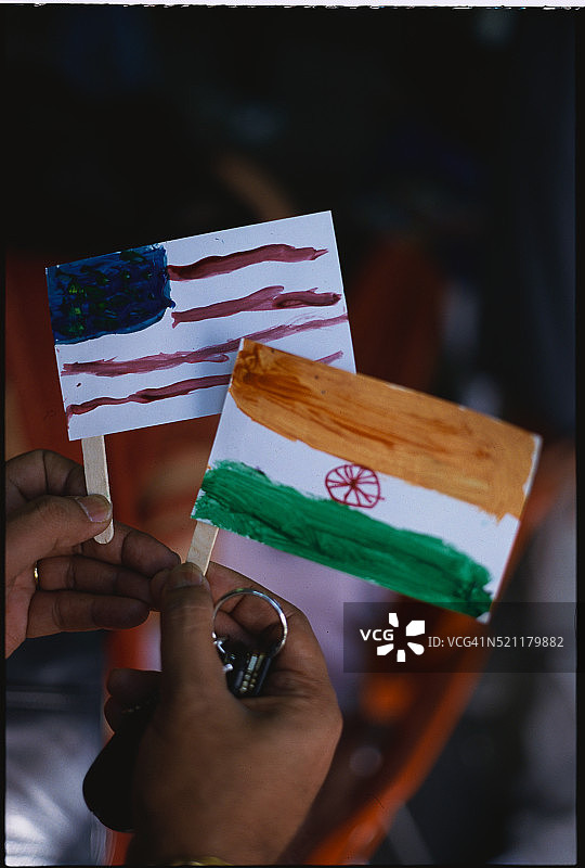 自制美国和印度国旗图片素材