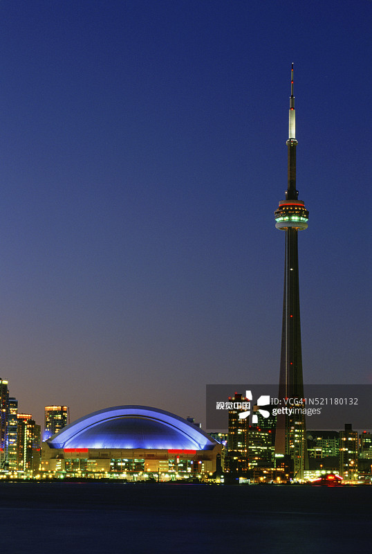 从安大略湖看多伦多天际线图片素材