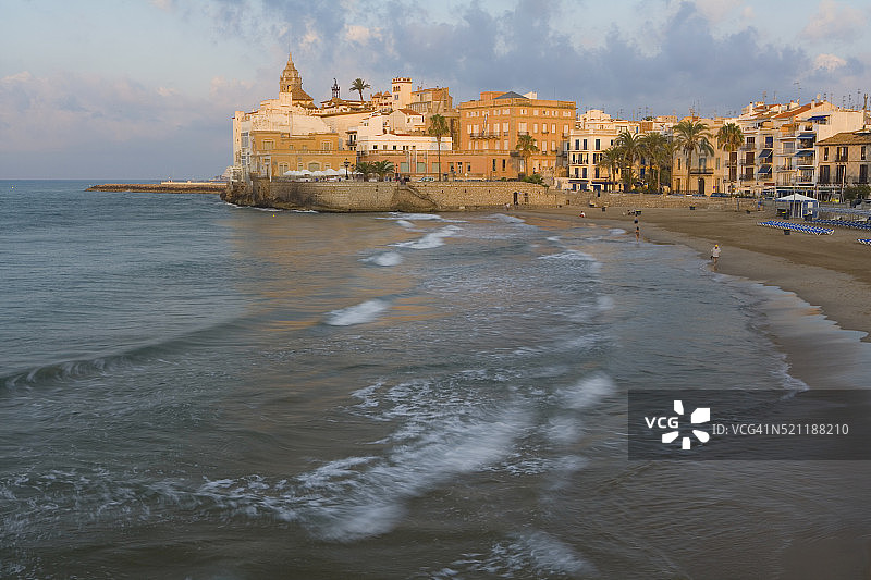 锡切斯海滩风光图片素材