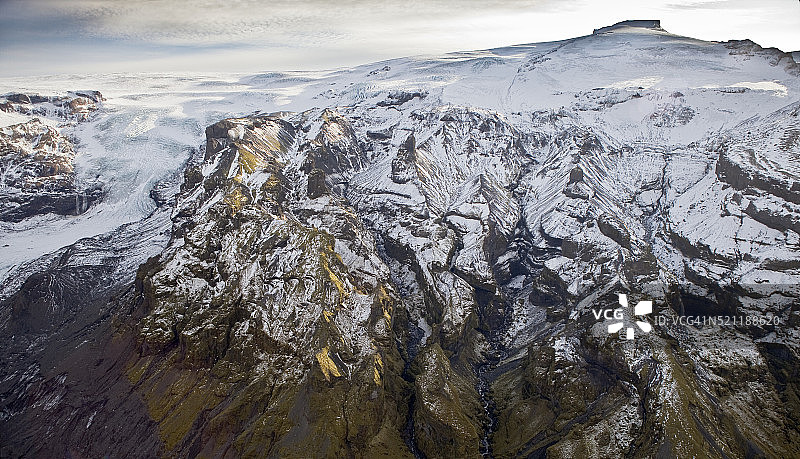 冰岛冰川航拍图片素材