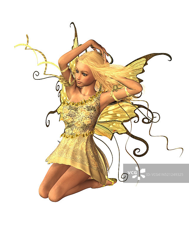 夏日仙女跪姿图片素材