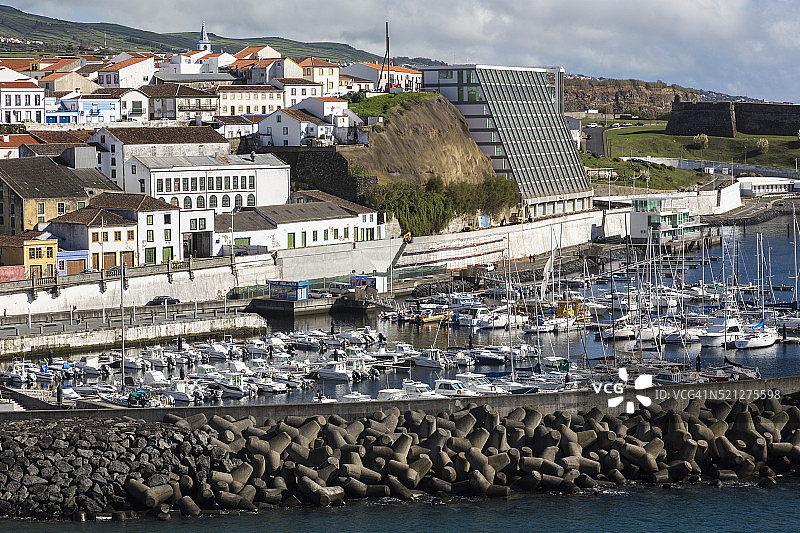 英雄港的滨水区，亚速尔群岛图片素材