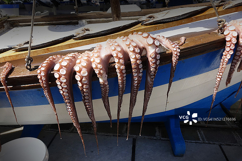 纳克索斯岛出售的章鱼图片素材
