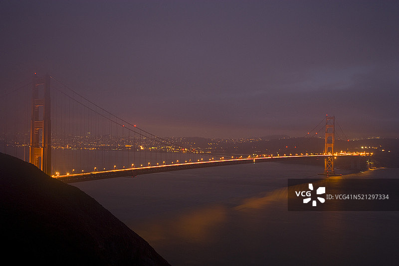 夜幕下的金门大桥图片素材